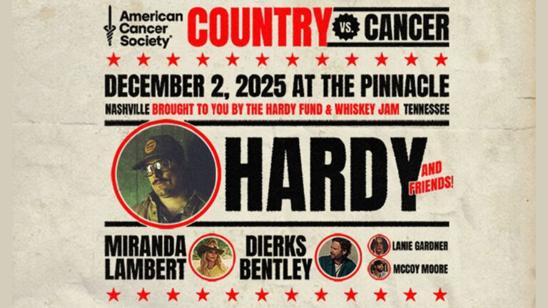 Hardy to headline American Cancer Society’s 2025 Country Vs. Cancer concert