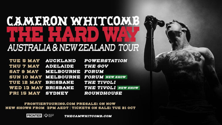 Cameron Whitcomb expands Australian tour